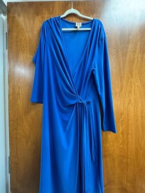 Anne Klein Blue Wrap Tie Dress